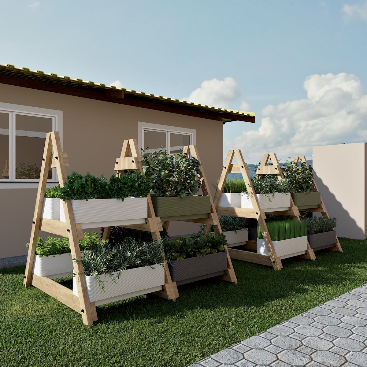 Perspectiva ilustrativa — Horta comunitária