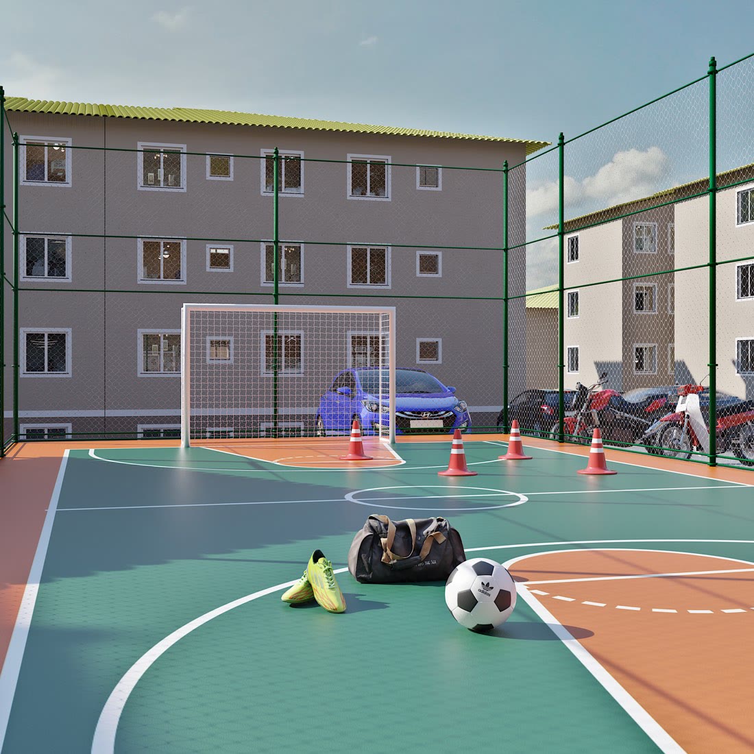 Perspectiva ilustrativa — Quadra esportiva